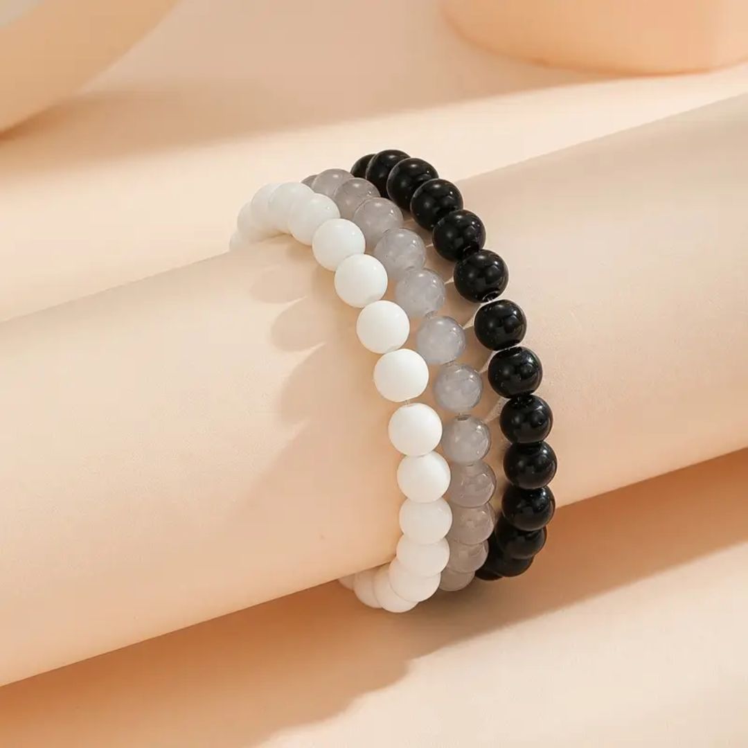 Casual Style Beaded Bracelets (Pair of 3)